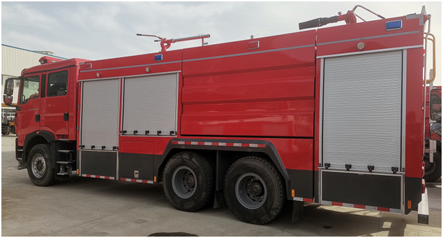 國(guó)六 10噸豪沃后雙橋干粉泡沫聯(lián)用消防車(chē)